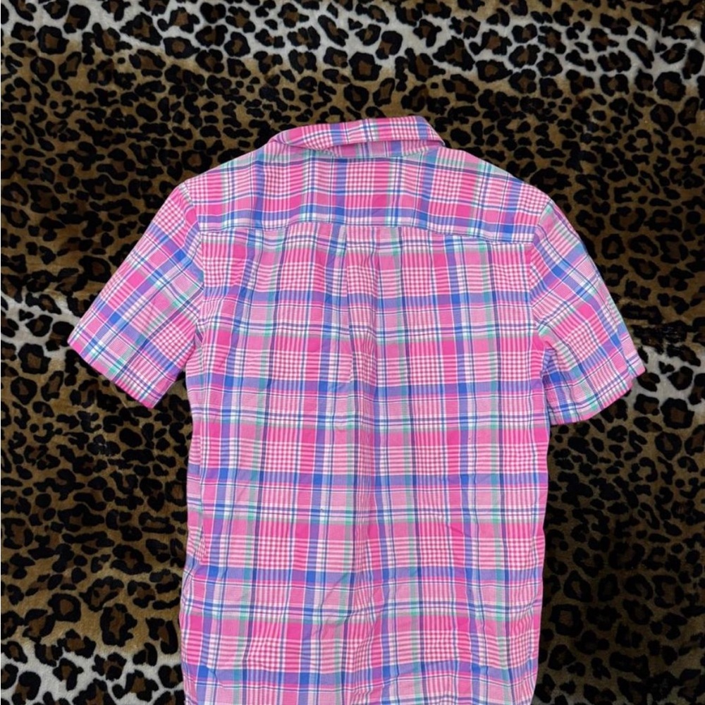 Ralph Lauren Pink and Blue Plaid Button-Up Shirt